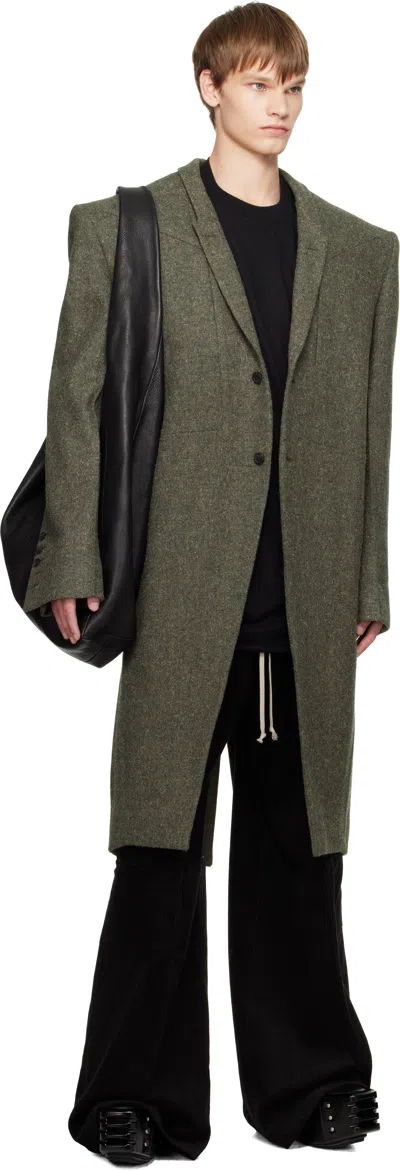 Rick Owens Heizer Belas Wide-leg Cotton-blend Poplin Drawstring Cargo Trousers In Black