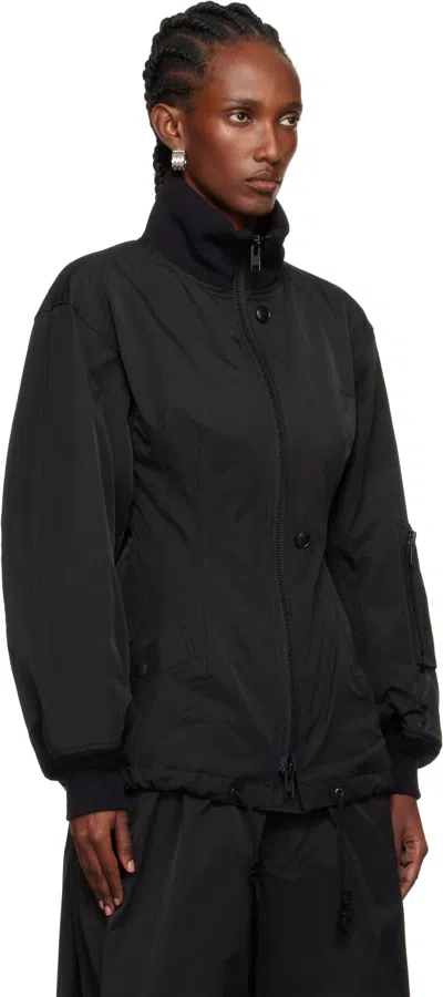 Yohji Yamamoto Black Twill Darts Bomber Jacket