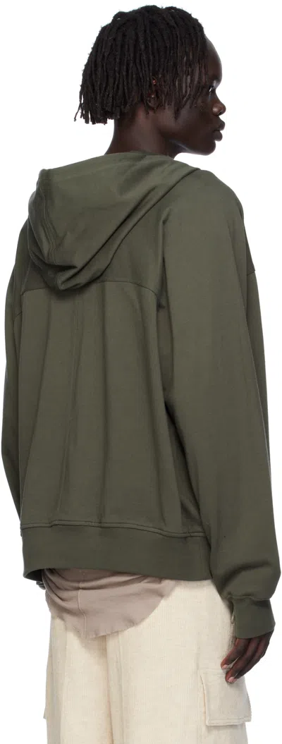 Rick Owens Boiled Cashmere And Wool-blend Zip-up Hoodie In Green