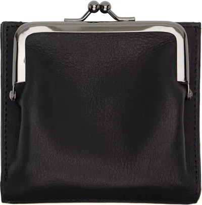 Yohji Yamamoto Black Clasp M Wallet In Black