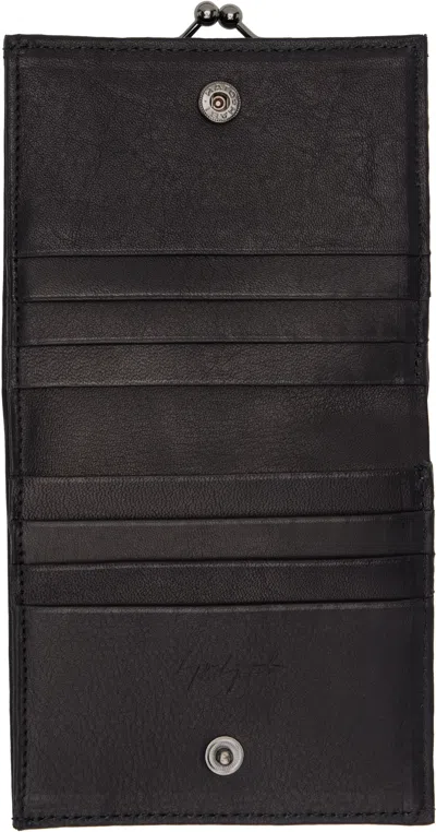 Yohji Yamamoto Black Clasp M Wallet In Black