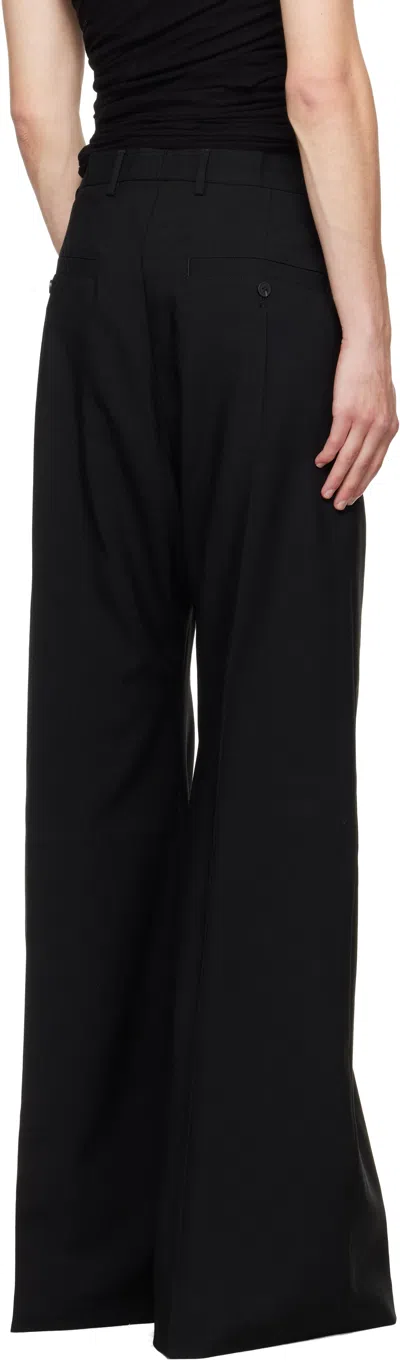 Rick Owens Black Concordians Tailored Wide Belas Trousers In Black
