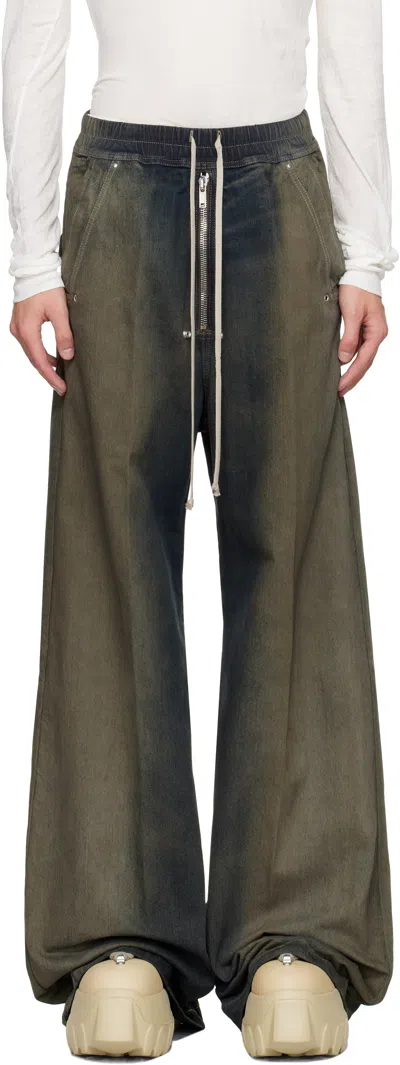 Rick Owens Khaki Concordians Wide Bela Trousers In Green
