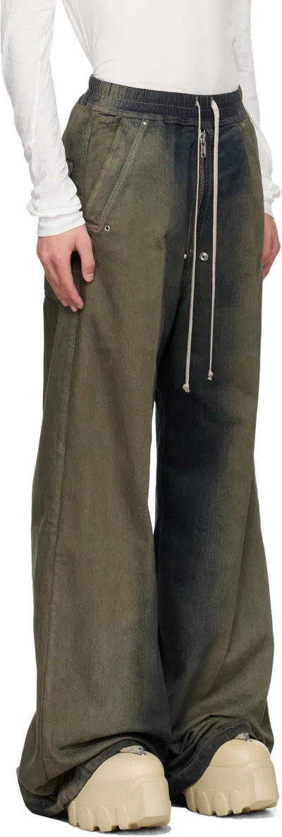 Rick Owens Khaki Concordians Wide Bela Trousers In Green