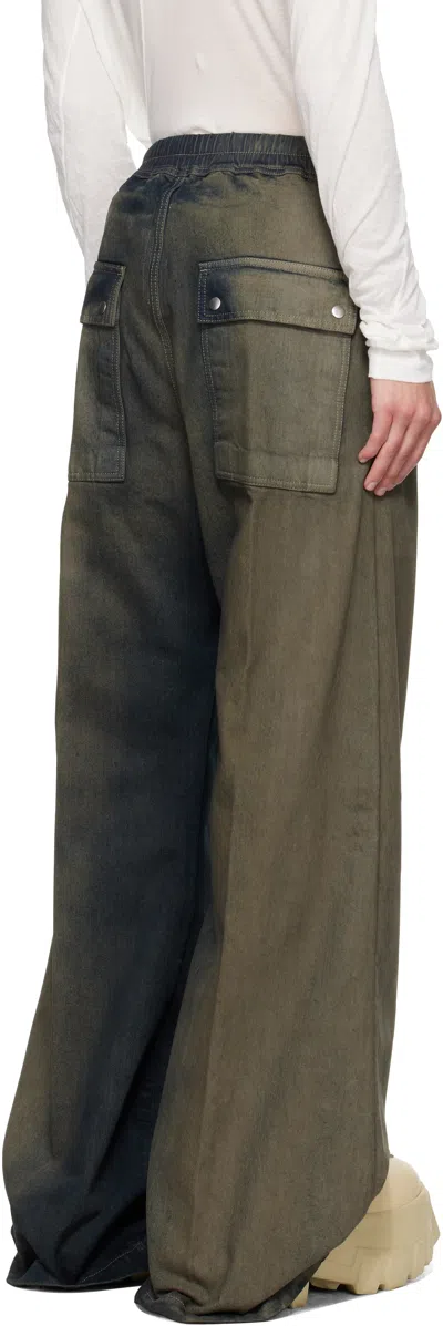 Rick Owens Khaki Concordians Wide Bela Trousers In Green