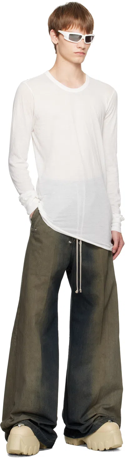 Rick Owens Khaki Concordians Wide Bela Trousers In Green