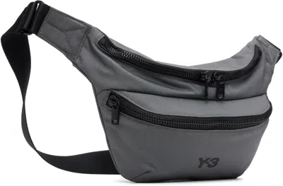 Y-3 Belt Bag With Adjustable Strap And Front Zip Pocket In Gray