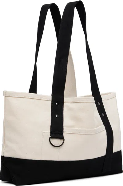 Y's Off-white & Black Mini Washer Canvas Bag