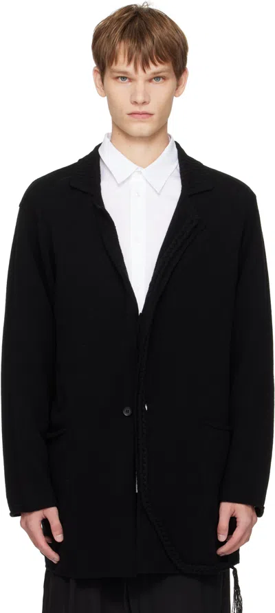 Yohji Yamamoto Black String Detail Blazer In Black