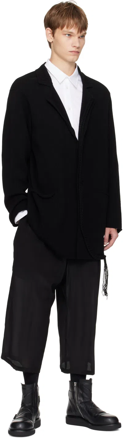Yohji Yamamoto Black String Detail Blazer In Black