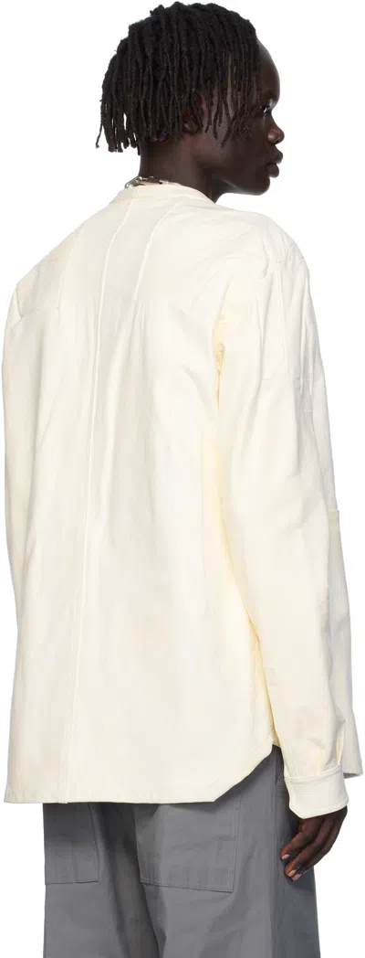 Rick Owens Off-white Girdered Larry Leather Jacket In Multi