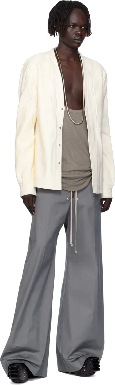 Rick Owens Off-white Girdered Larry Leather Jacket In Multi