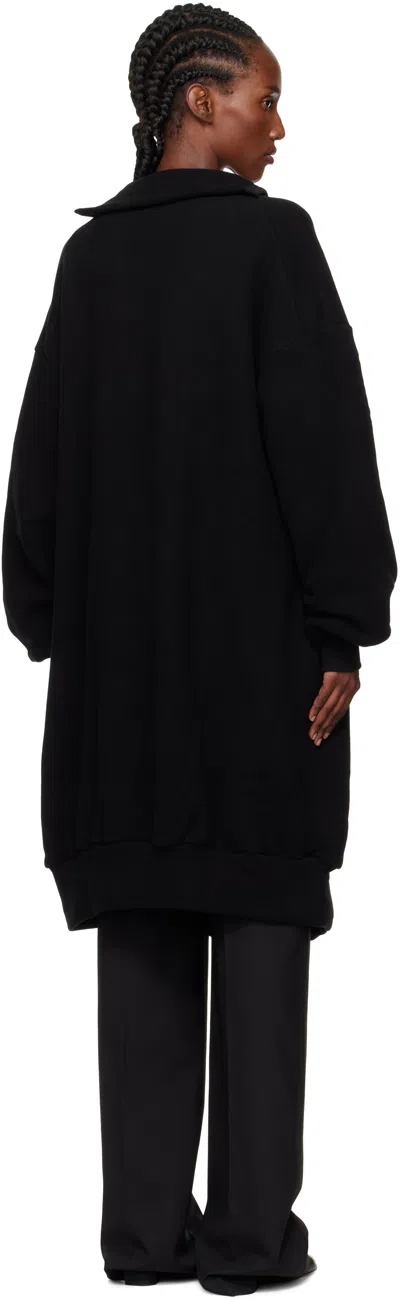 Yohji Yamamoto Black Jersey Twill Button D Cardigan In Black