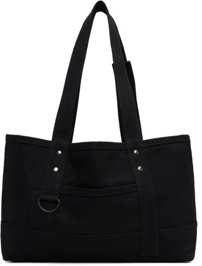 Y's Black Big Washer Canvas Tote