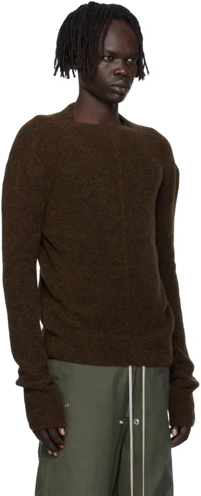 Rick Owens Brown Concordians Headon Pull Sweater In Green