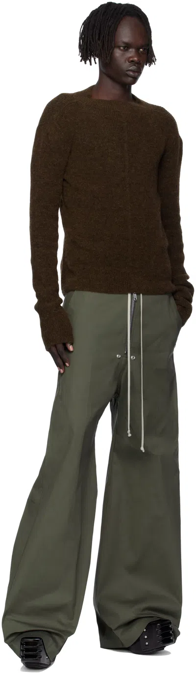 Rick Owens Brown Concordians Headon Pull Sweater In Green
