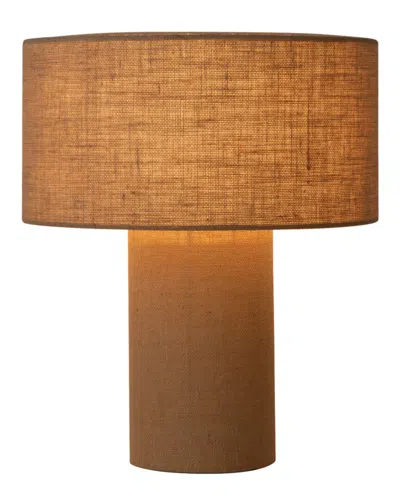 Nova Of California Moonlight 19" Natural Burlap 4-way Rotary Switch Table Lamp In Brown