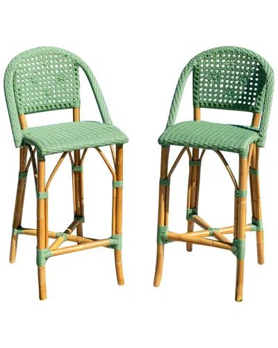 Panama Jack Set 2 Chloe Bar Stools In Green