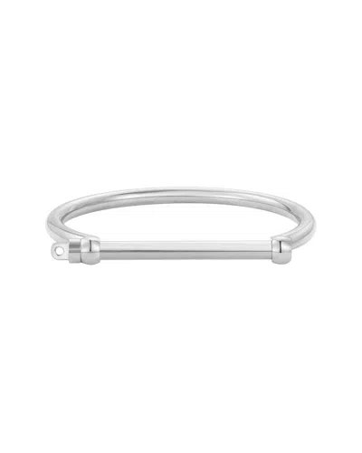 Adornia Tarnish Resistant Silver Screw Cuff Bracelet In Metallic