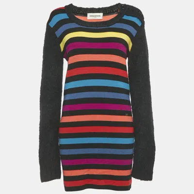 Pre-owned Sonia Rykiel Multicolor Stripe Wool Long Sleeve Sweater Xl