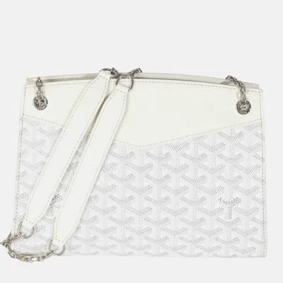 Pre-owned Goyard Ine Canvas Rouette Structure Pm In White
