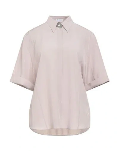 Brunello Cucinelli Woman Shirt Blush Size L Silk In Pink