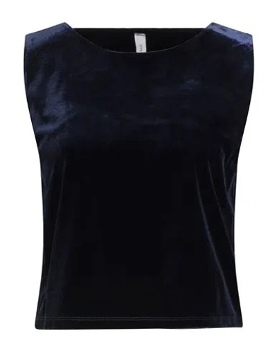 Tensione In Woman Top Navy Size S Polyester, Elastane In Blue