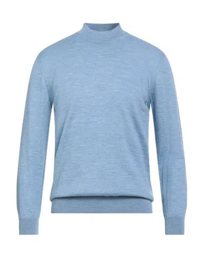 Gioferrari Man Turtleneck Light Blue Size 50 Merino Wool In Blue