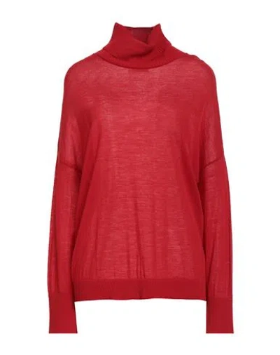 Croche Crochè Woman Turtleneck Red Size M Merino Wool, Acrylic In Red