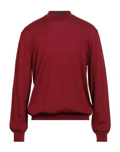 Gioferrari Man Turtleneck Burgundy Size 50 Merino Wool In Red