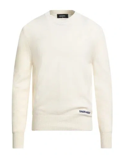 Dsquared2 Man Sweater Off White Size L Wool, Polyamide In Neutral