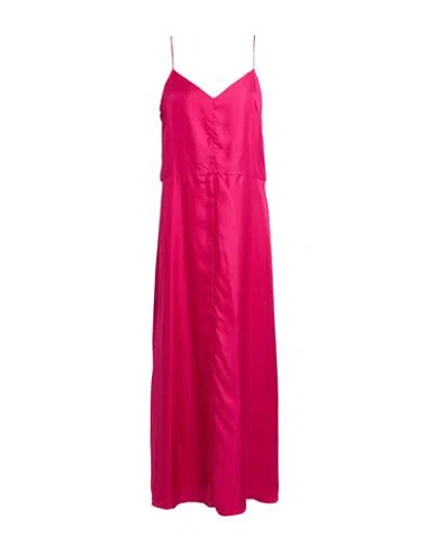 La Prestic Ouiston Woman Maxi Dress Fuchsia Size 2 Silk In Pink