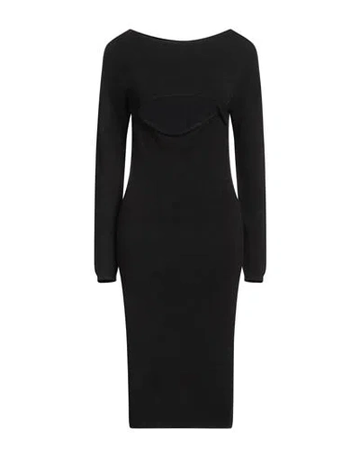Tensione In Woman Midi Dress Black Size Onesize Viscose, Polyester, Polyamide In Black