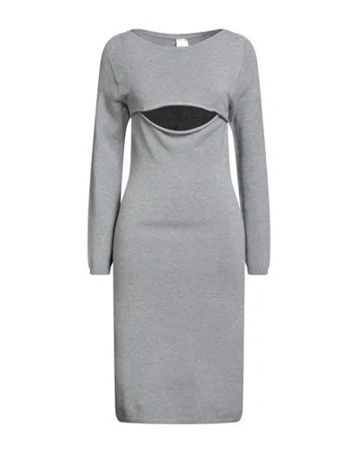 Tensione In Woman Midi Dress Light Grey Size Onesize Viscose, Polyester, Polyamide In Gray