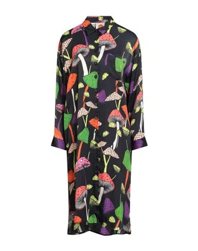 Farm Rio Woman Midi Dress Black Size Xl Viscose In Multi