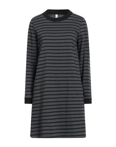 Tensione In Woman Mini Dress Charcoal Size M Polyester, Cotton In Gray