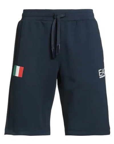 Ea7 Man Shorts & Bermuda Shorts Midnight Blue Size Xl Polyester, Viscose, Elastane, Cotton In Blue
