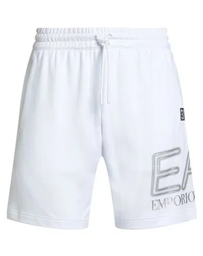 Ea7 Man Shorts & Bermuda Shorts White Size Xxl Cotton In White