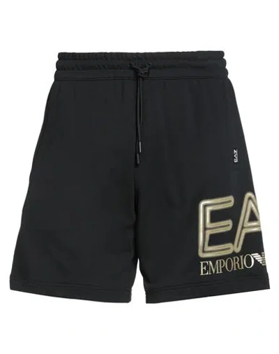 Ea7 Man Shorts & Bermuda Shorts Black Size Xl Cotton In Black