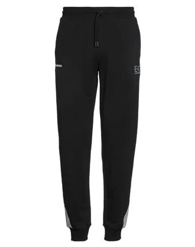 Ea7 Man Pants Black Size Xl Cotton, Polyester, Elastane In Black