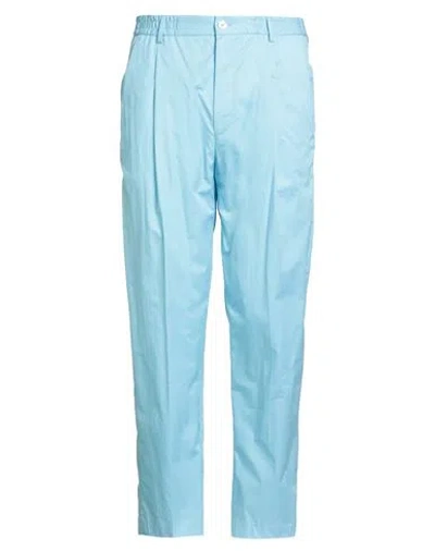 Baldessarini Man Pants Azure Size 34 Cotton, Elastane In Blue