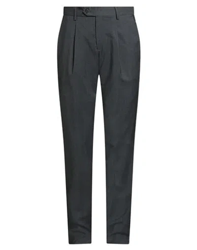 Tombolini Man Pants Charcoal Size 38 Virgin Wool In Black