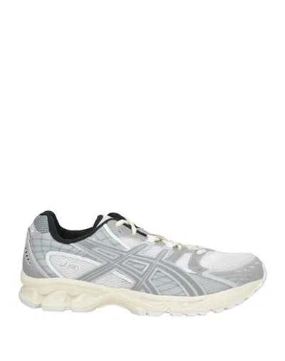 Asics Man Sneakers White Size 9 Textile Fibers, Synthetisches Material In Gray