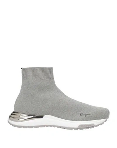 Ferragamo Woman Sneakers Light Grey Size 8 Textile Fibers In Gray