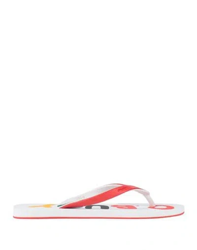 Orlebar Brown Man Thong Sandal Red Size 8 Synthetisches Material In Red