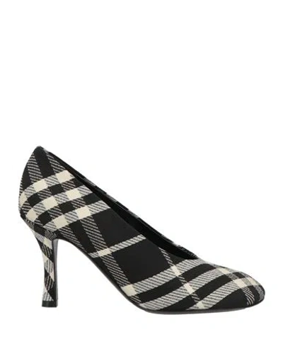 Burberry Woman Pumps Black Size 7 Textile Fibers In Black