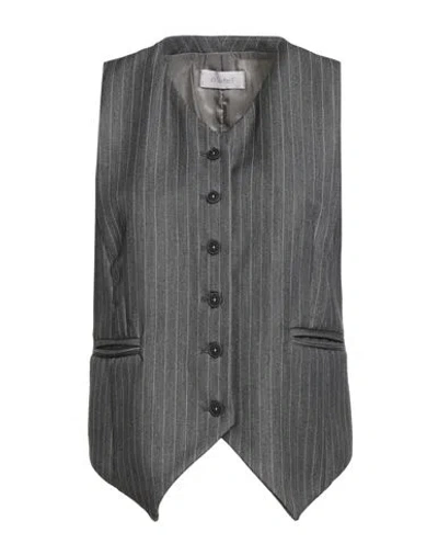 Motel Woman Tailored Vest Grey Size M Polyester, Viscose, Elastic Fibres, Acetate In Gray