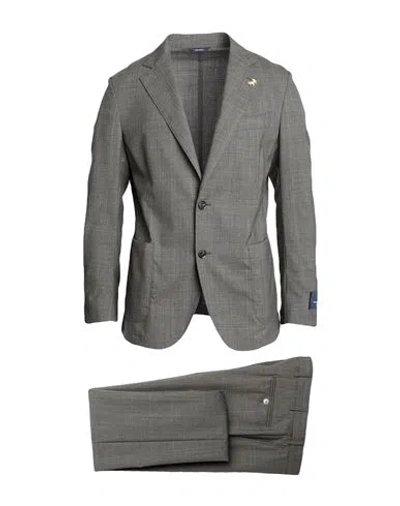 Tombolini Man Suit Grey Size 42 Wool In Gray