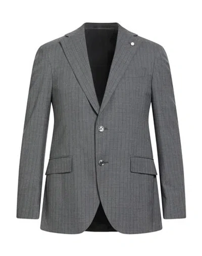 Luigi Bianchi Mantova Man Blazer Grey Size 46 Wool, Elastane In Gray
