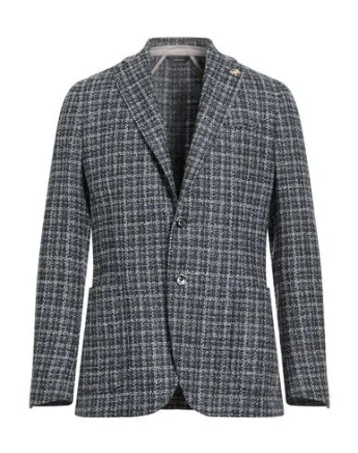 Tombolini Man Blazer Navy Size 44 Virgin Wool, Polyester In Gray